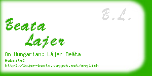 beata lajer business card