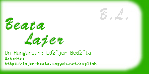 beata lajer business card